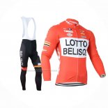 2014 Fietskleding Lotto Belisol Oranje Lange Mouwen en Koersbroek