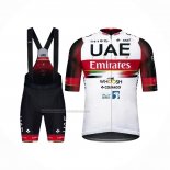 2021 Fietskleding UAE Zwart Wit Rood Korte Mouwen en Koersbroek
