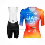 2023 Fietskleding UAE Blauw Oranje Korte Mouwen En Koersbroek
