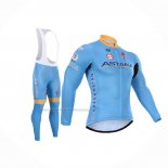 2015 Fietskleding Astana Lichtblauw Lange Mouwen en Koersbroek