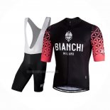 2019 Fietskleding Bianchi Milano Conca Zwart Rood Korte Mouwen en Koersbroek