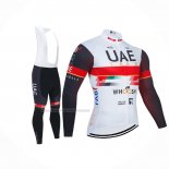 2021 Fietskleding UAE Wit Lange Mouwen en Koersbroek