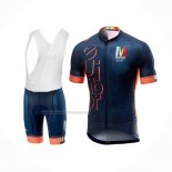 2018 Fietskleding Castelli Maratona Dles Dolomites-enel Blauw Oranje Korte Mouwen en Koersbroek