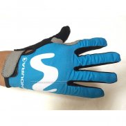 2020 Movistar Handschoenen Met Lange Vingers Blauw Wit