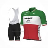 2023 Fietskleding Jayco Alula Italie Kampioen Groen Wit Rood Korte Mouwen en Koersbroek