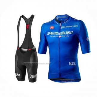2020 Fietskleding Giro D'italia Blauw Korte Mouwen en Koersbroek