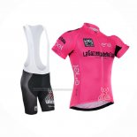 2016 Fietskleding Giro D'italia Roze en Zwart Korte Mouwen en Koersbroek