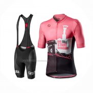 2020 Fietskleding Giro D'italia Wit Zwart Roze Korte Mouwen en Koersbroek