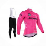 2016 Fietskleding Giro D'italia Roze en Wit Lange Mouwen en Koersbroek