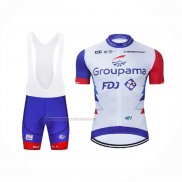 2021 Fietskleding Groupama-FDJ Rood Blauw Wit Korte Mouwen en Koersbroek