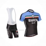 2014 Fietskleding Bianchi Zwart en Blauw Korte Mouwen en Koersbroek